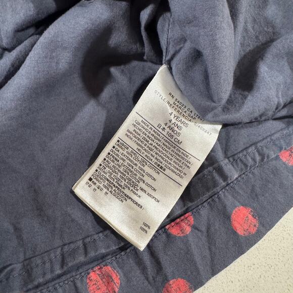 Baby Gap Toddler 4T Polka Dot Navy Dress 100% Cotton - Picture 4 of 5